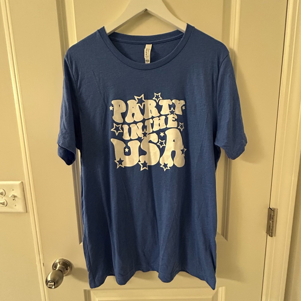 Party in the USA Blue Retro Graphic Tee